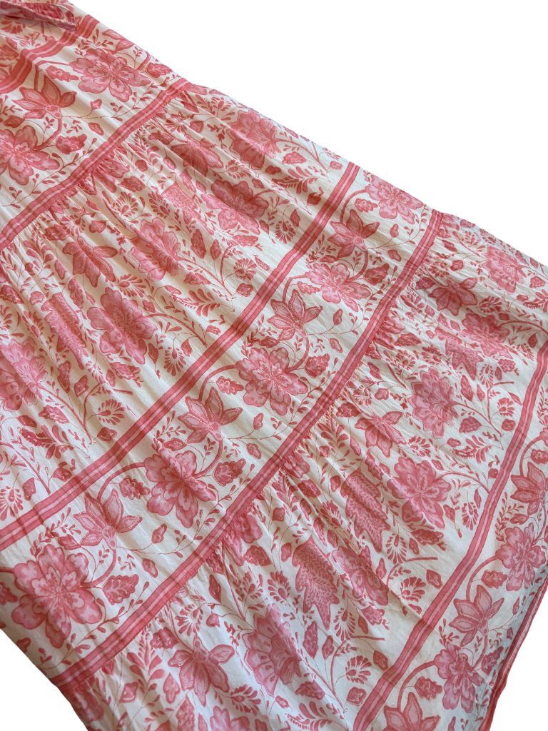 Bell By Alicia Bell Pink Floral Block Print Maxi Shirtdress Luxury Medium Womens — image 6 of 8
